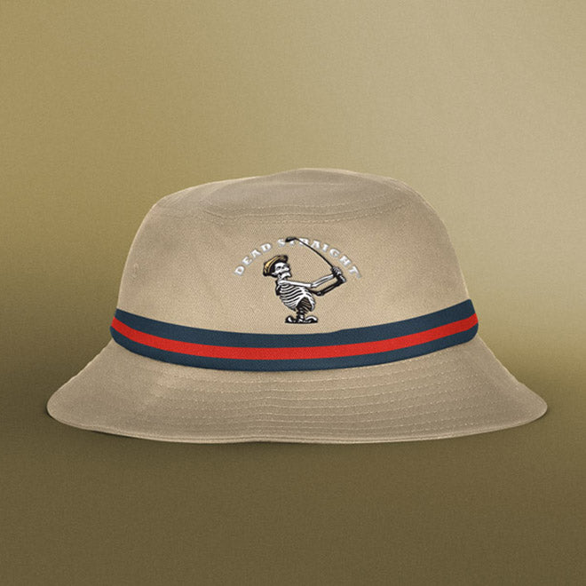White & Red/Blue Trim Jack Nicklaus Bucket Hat
